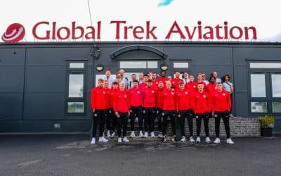 Global Trek Aviation Belfast look after Larne FC, 